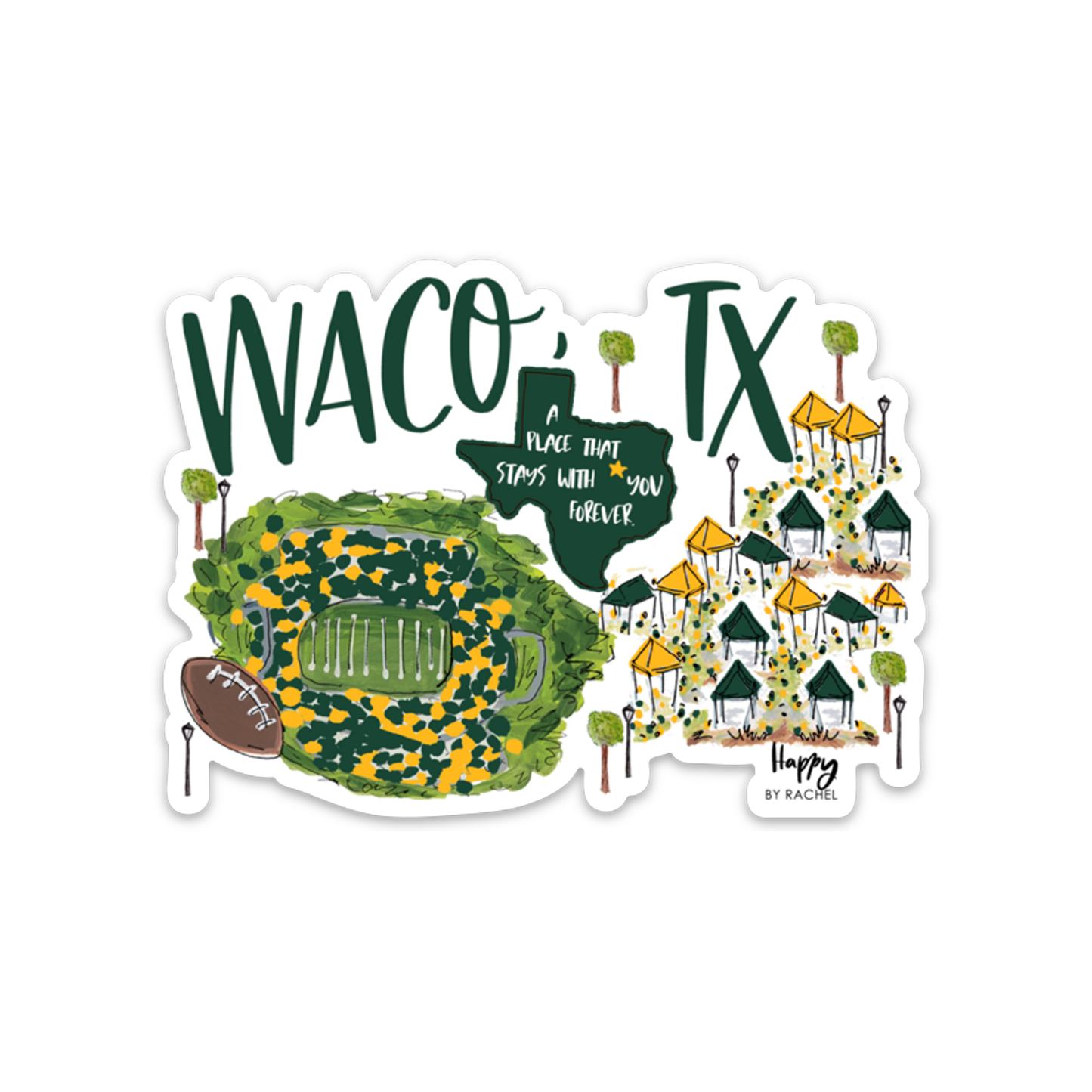 Waco, TX Game Day Sticker