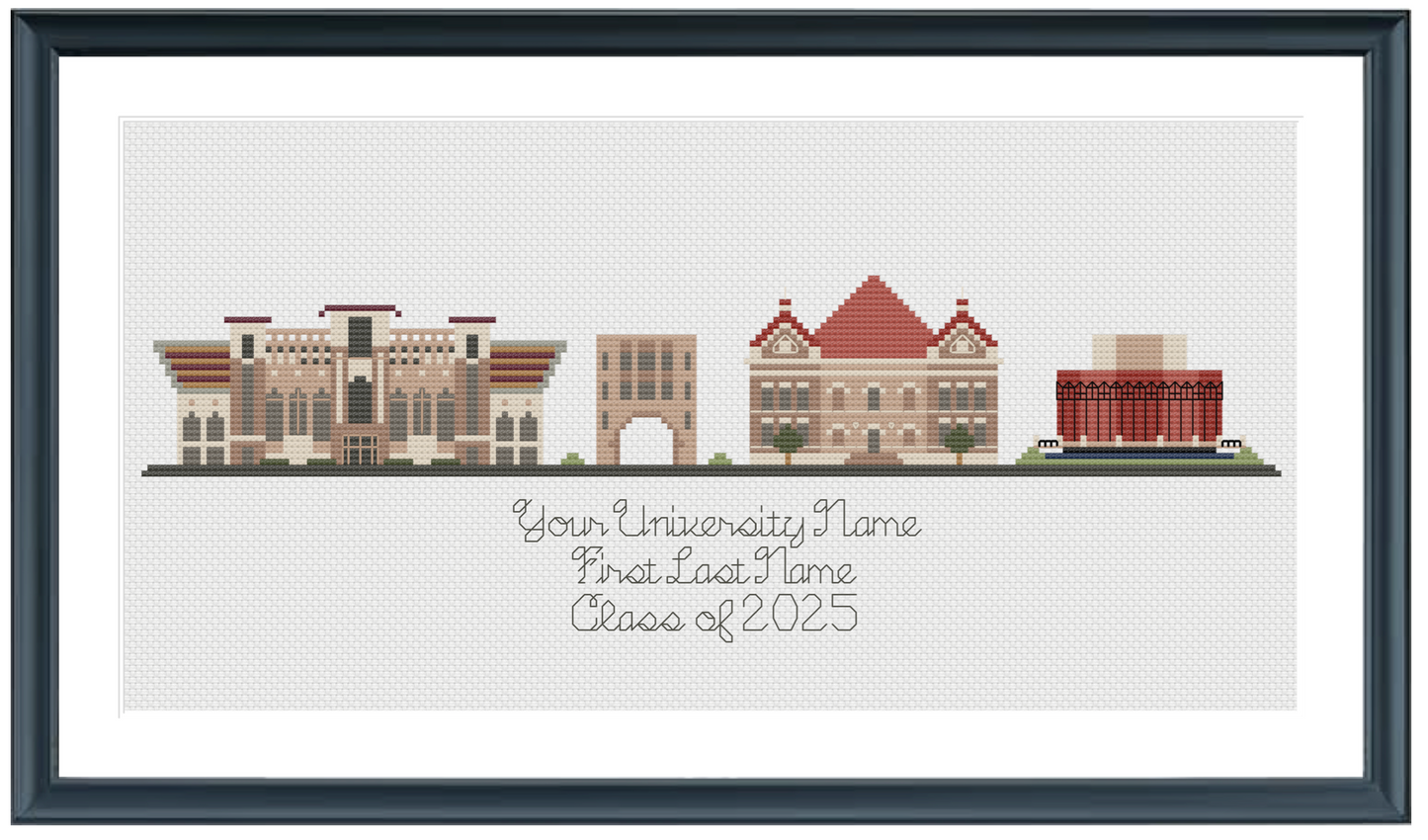 Personalized Backstitch Wording PATTERN - DOWNLOAD