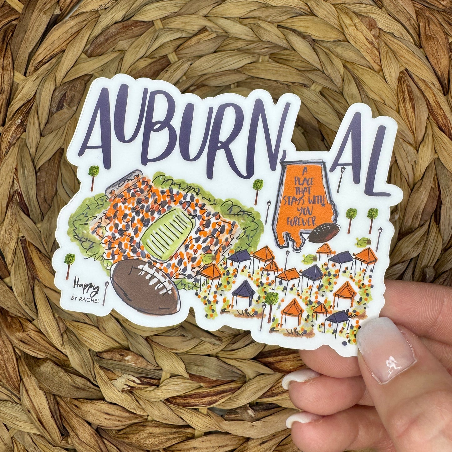 Auburn, AL Game Day Sticker