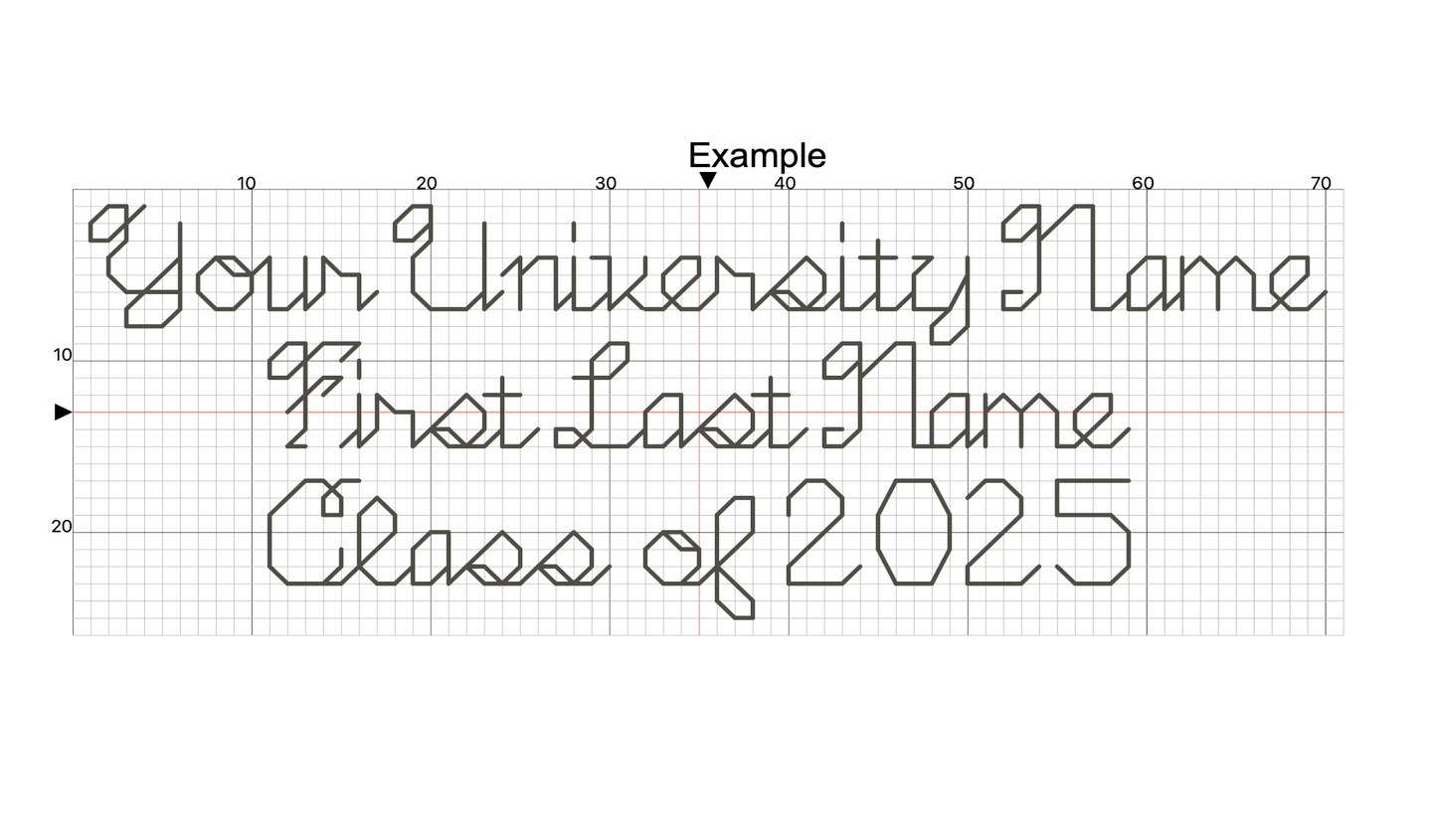 Personalized Backstitch Wording PATTERN - DOWNLOAD