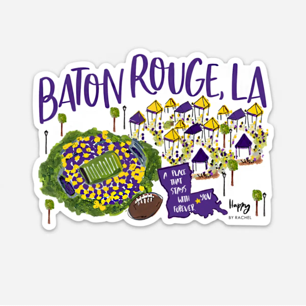 Baton Rouge, LA Game Day Sticker
