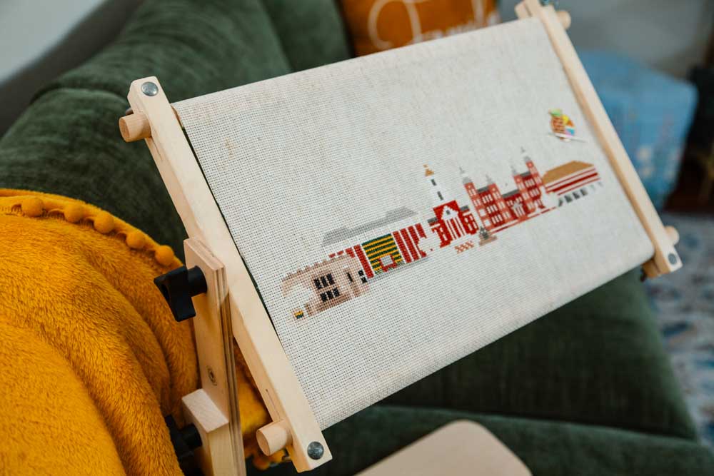 Sit-On Needlework Stand