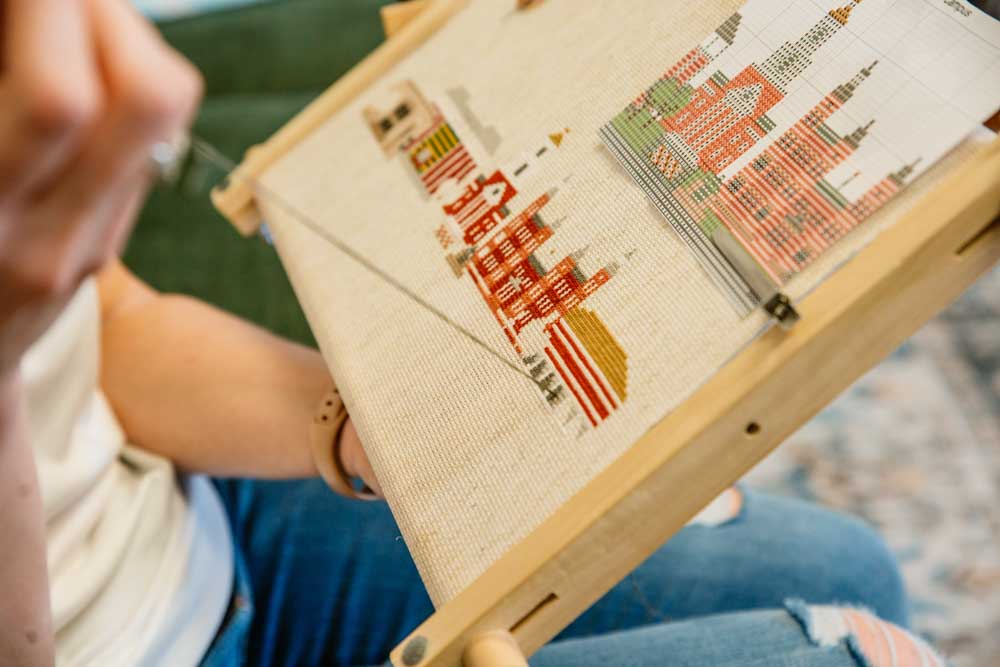 Sit-On Needlework Stand