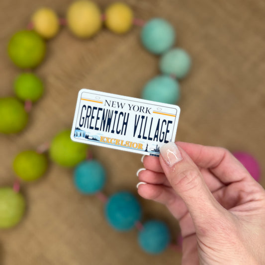 Greenwich Village, NY License Plate Sticker