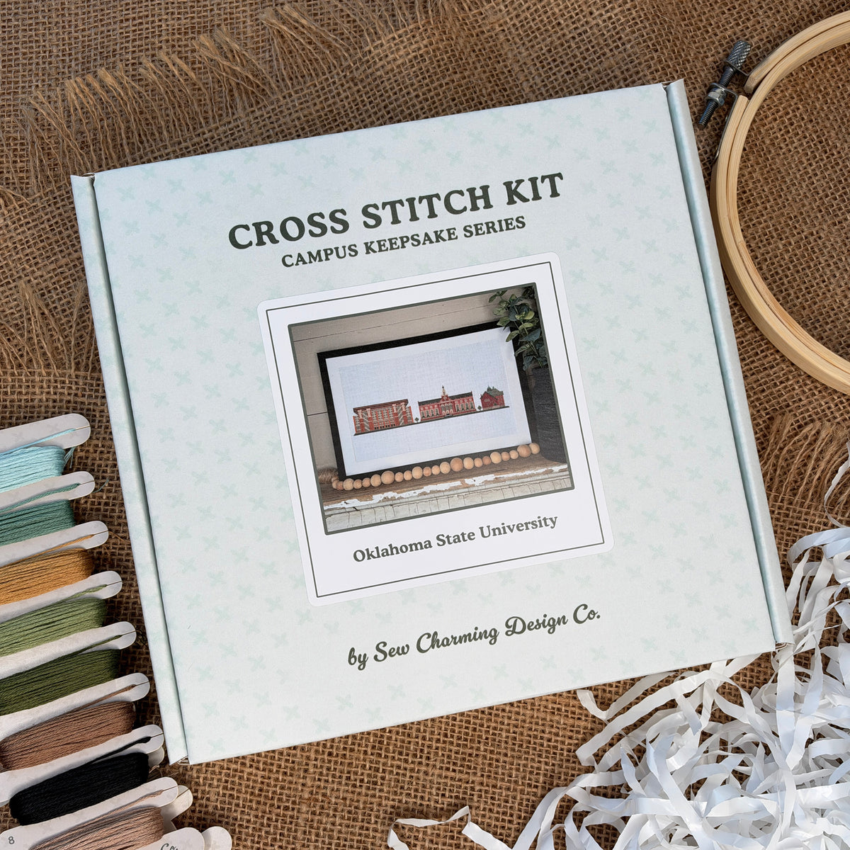 Oklahoma State University Campus Cross Stitch Kit - Campus Keepsakes