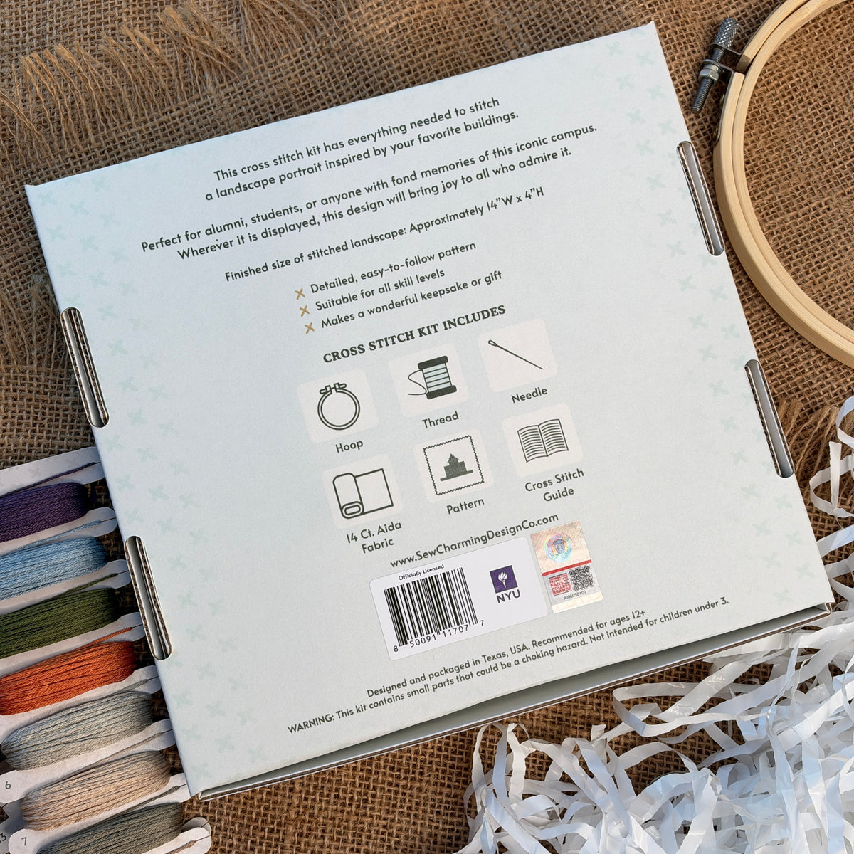 New York University Campus Cross Stitch Kit - Campus Keepsakes