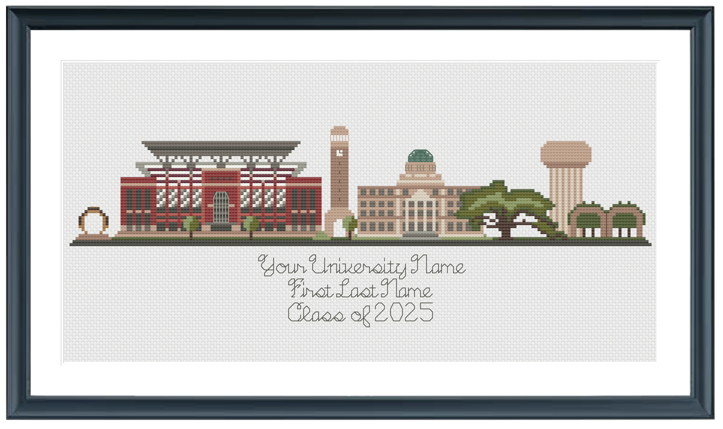 Personalized Backstitch Wording PATTERN - DOWNLOAD