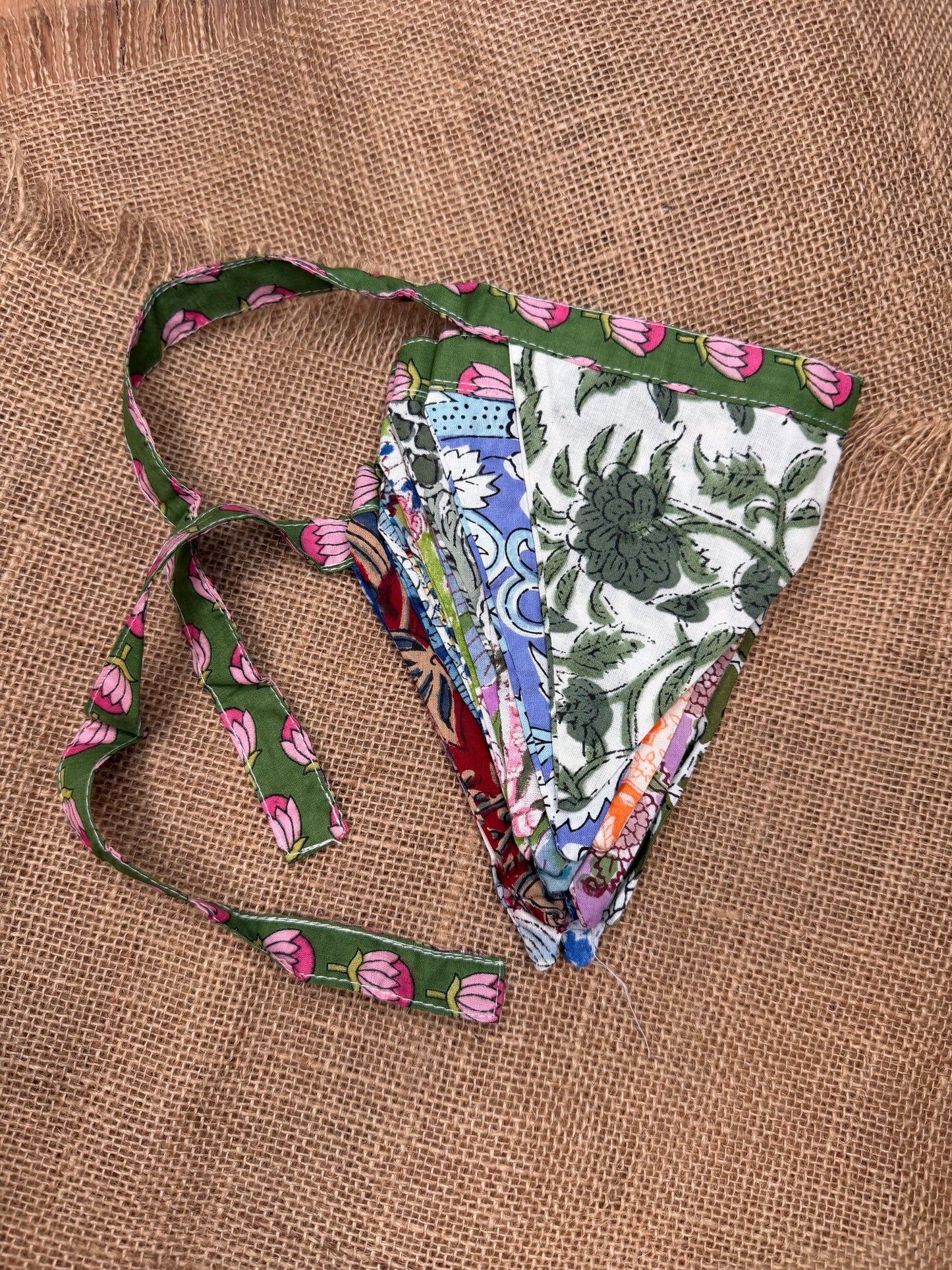 Quilted Pennant Banner | 84" Fabric Garland | Multi-Color