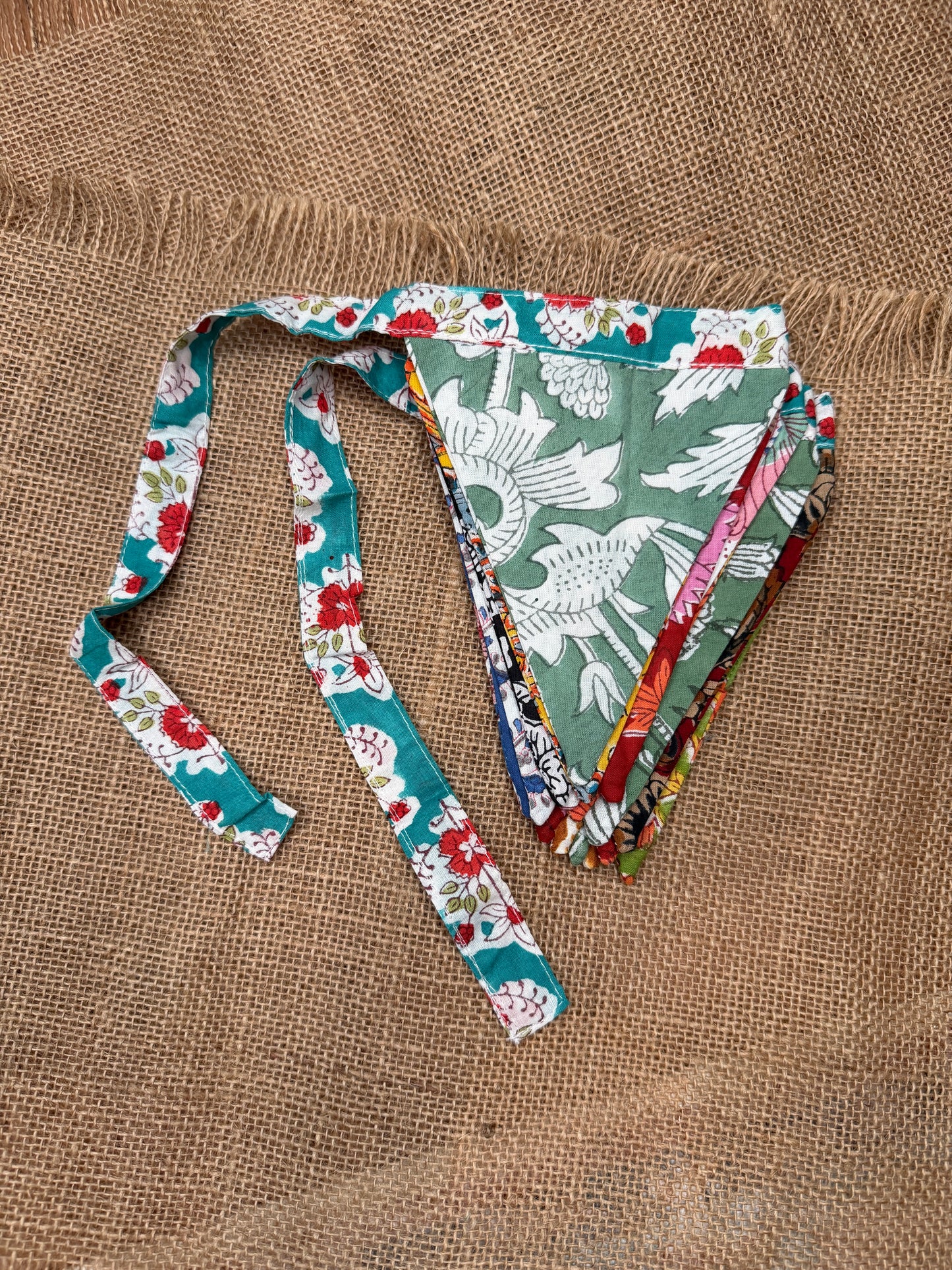Quilted Pennant Banner | 84" Fabric Garland | Multi-Color