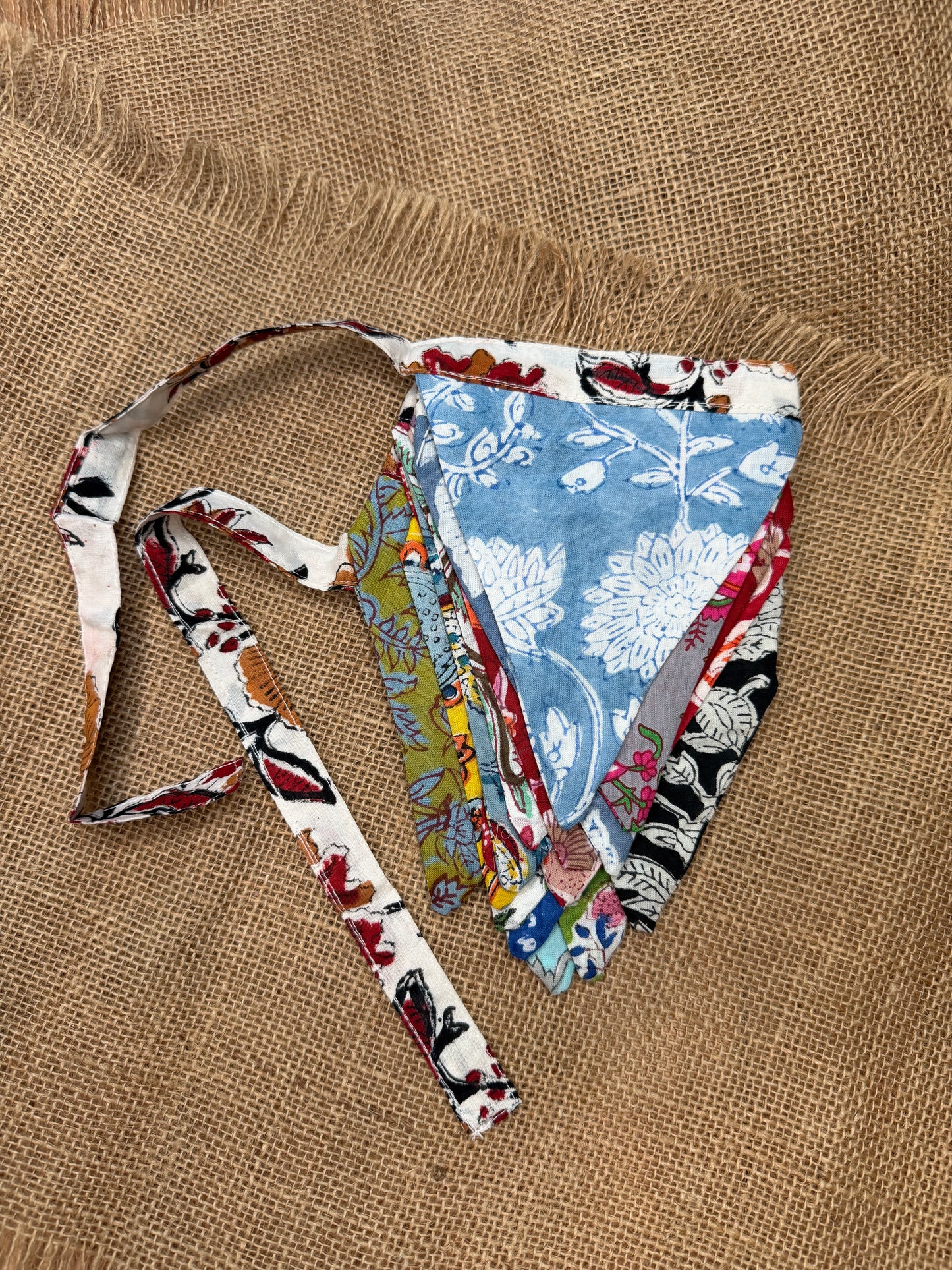 Quilted Pennant Banner | 84" Fabric Garland | Multi-Color