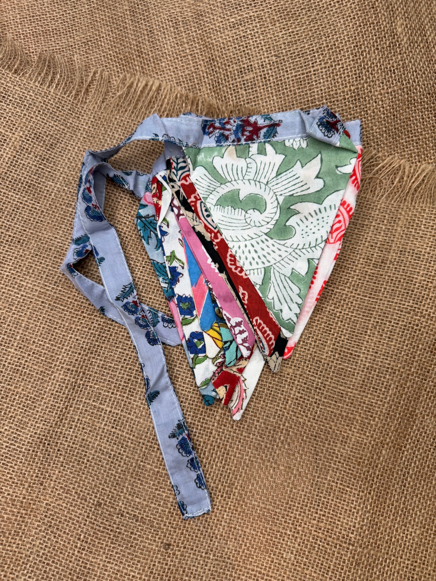 Quilted Pennant Banner | 84" Fabric Garland | Multi-Color