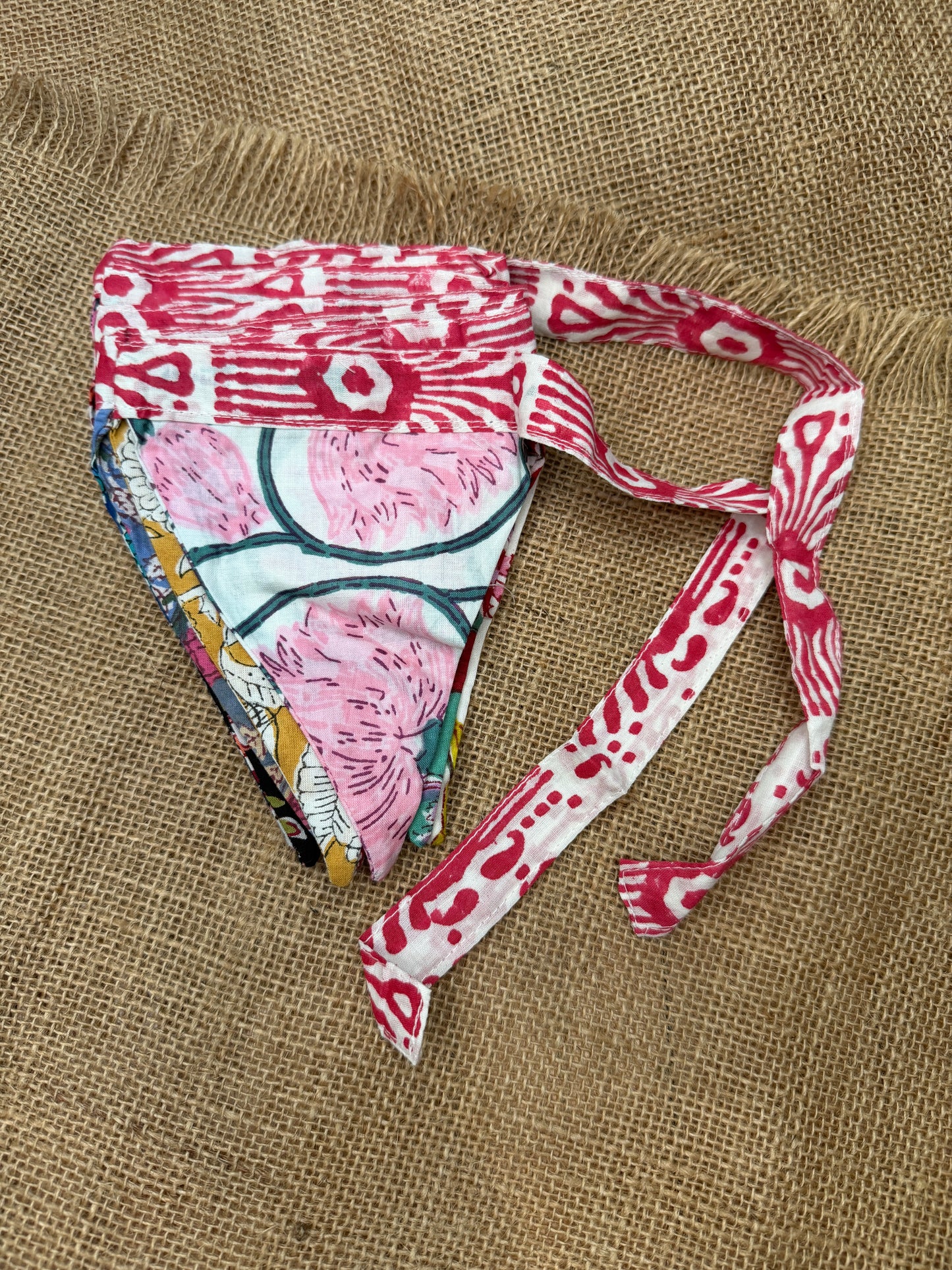 Quilted Pennant Banner | 84" Fabric Garland | Multi-Color
