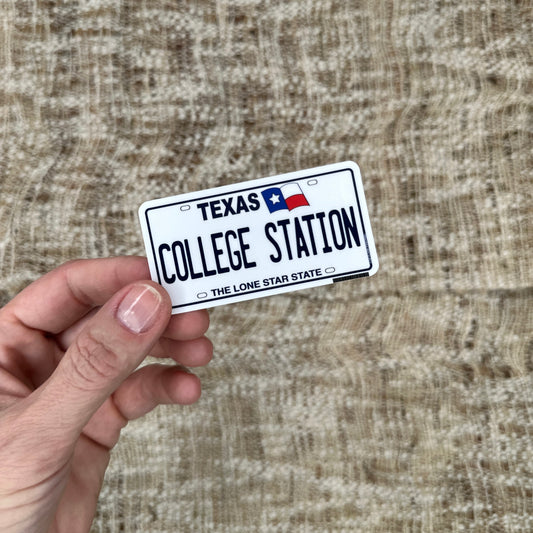 College Station, Texas License Plate Sticker