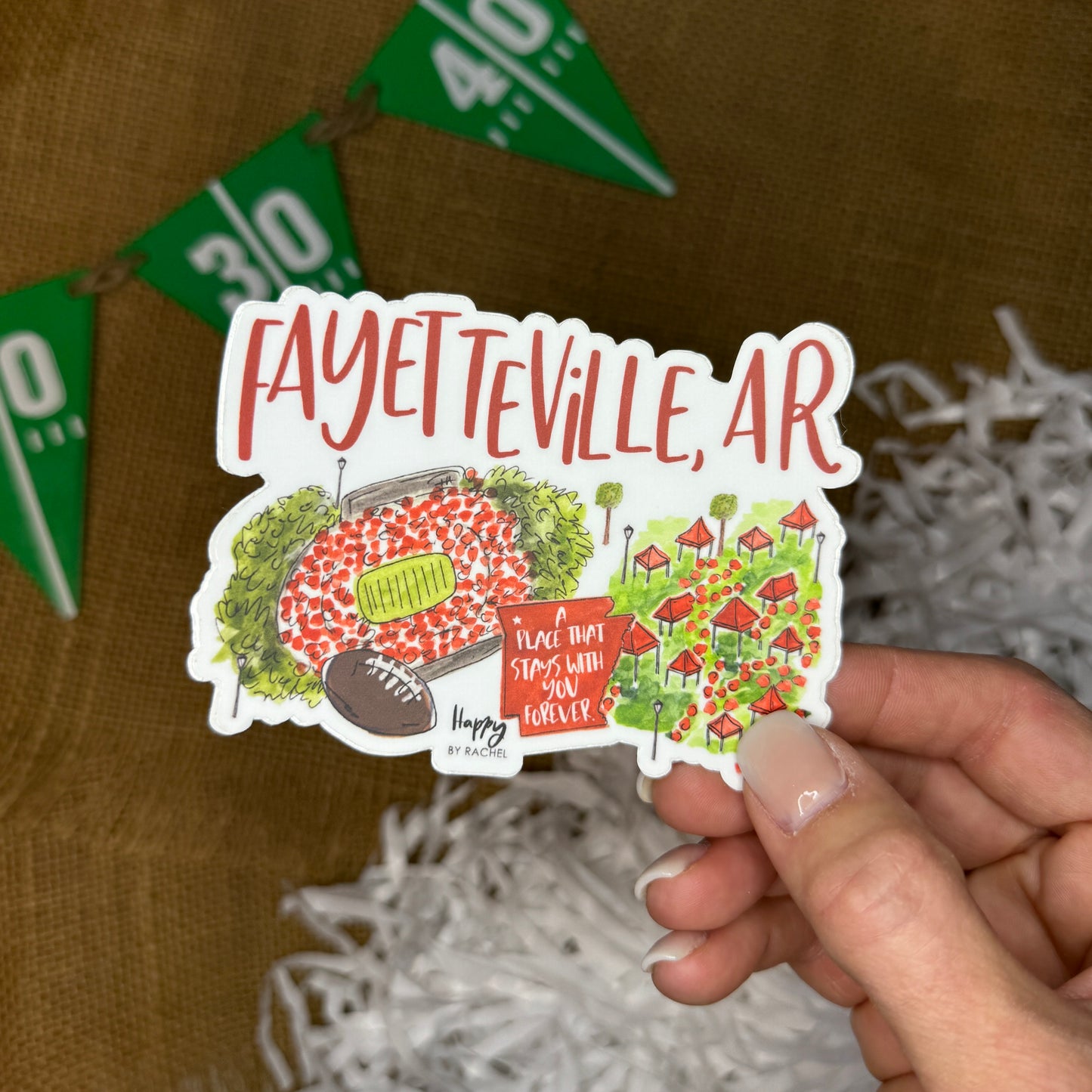 Fayetteville, AR Game Day Sticker