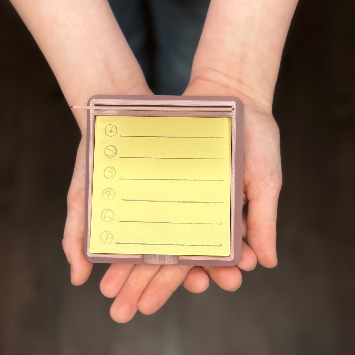 Desk Note Holder with Built-In Checklist Stencil