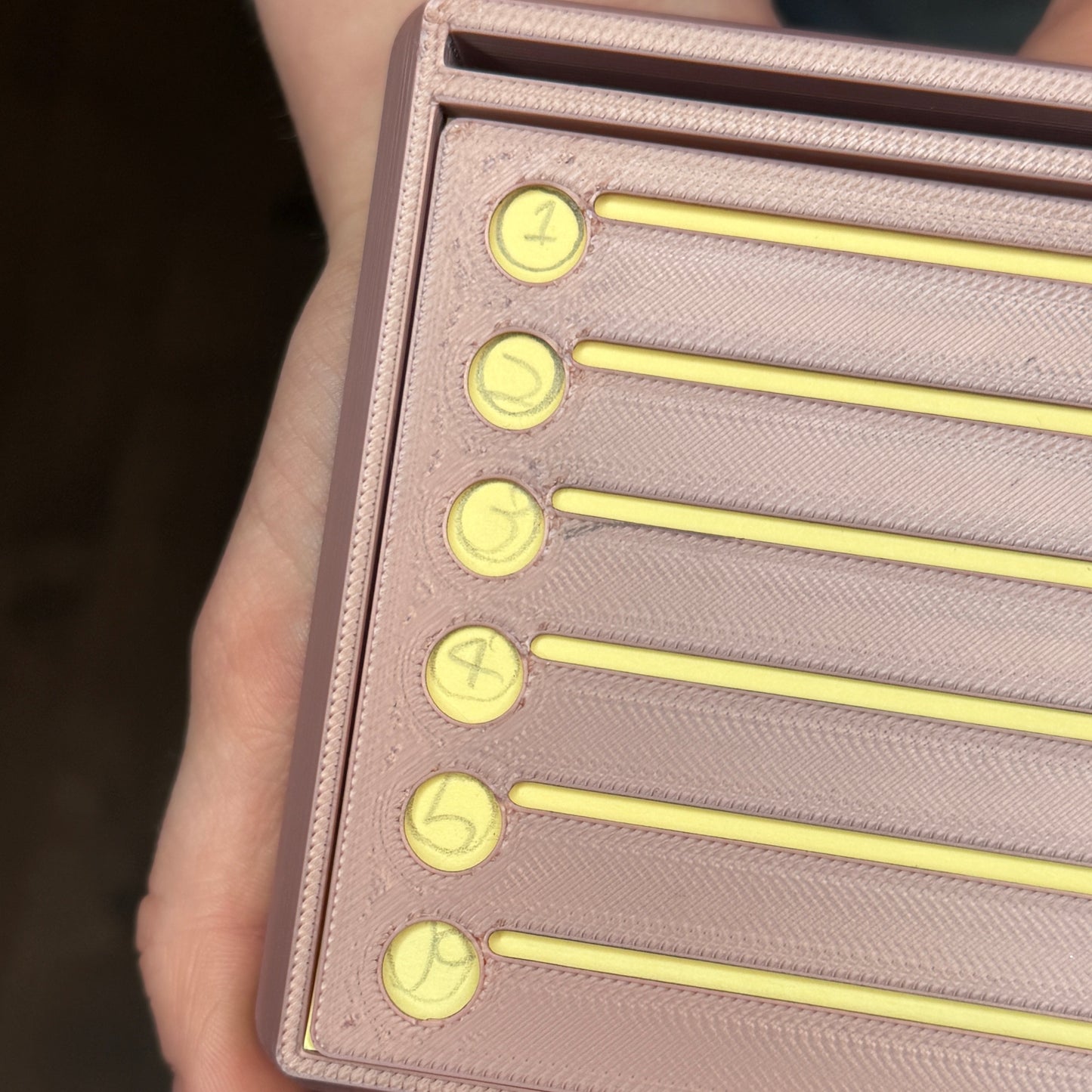 Desk Note Holder with Built-In Checklist Stencil