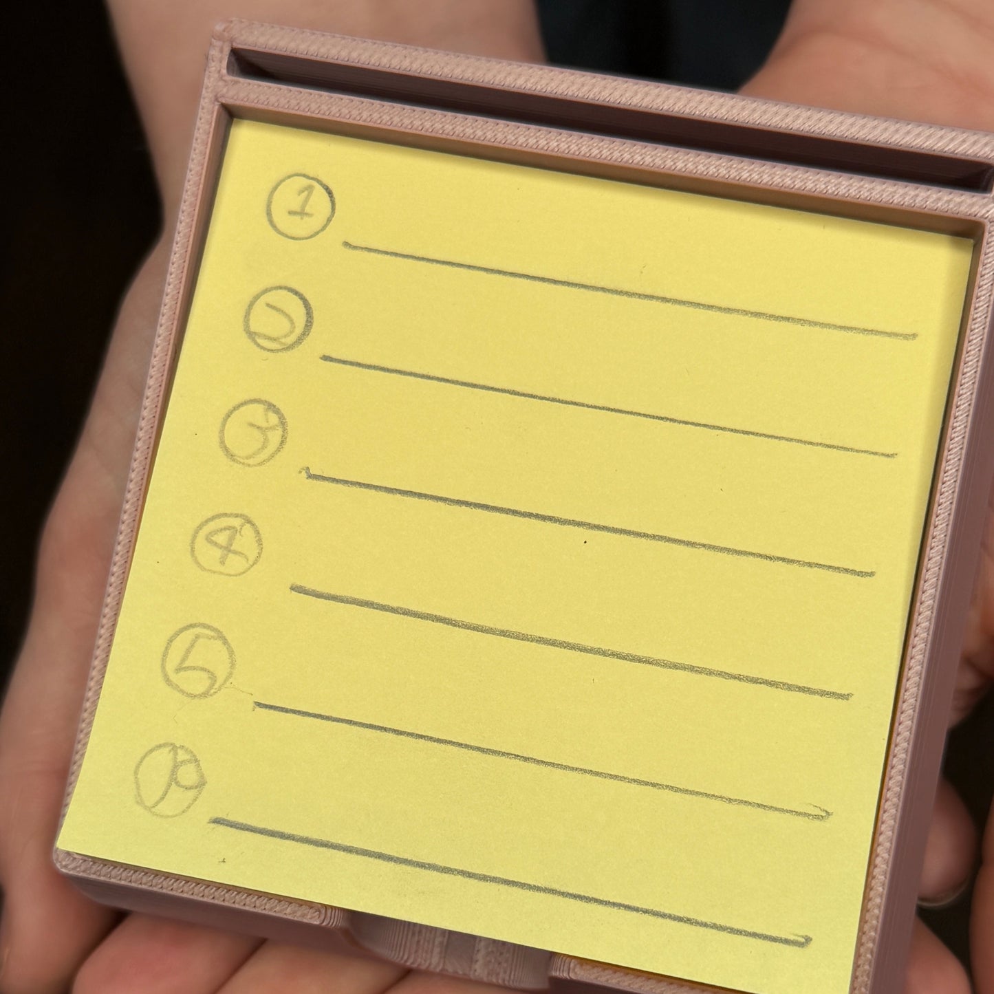 Desk Note Holder with Built-In Checklist Stencil