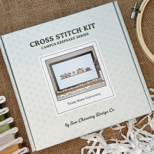 Texas State University Campus Cross Stitch Kit - Campus Keepsakes