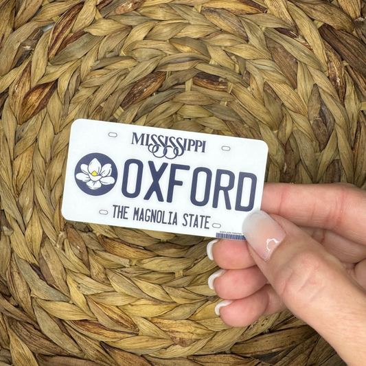 Oxford, MS License Plate Sticker