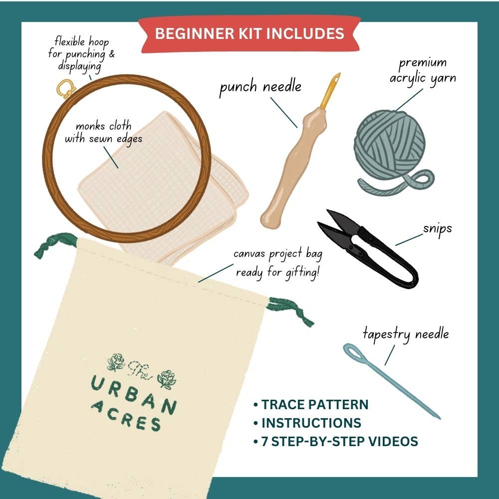 Sunflower Punch Needle Kit: Beginner Kit